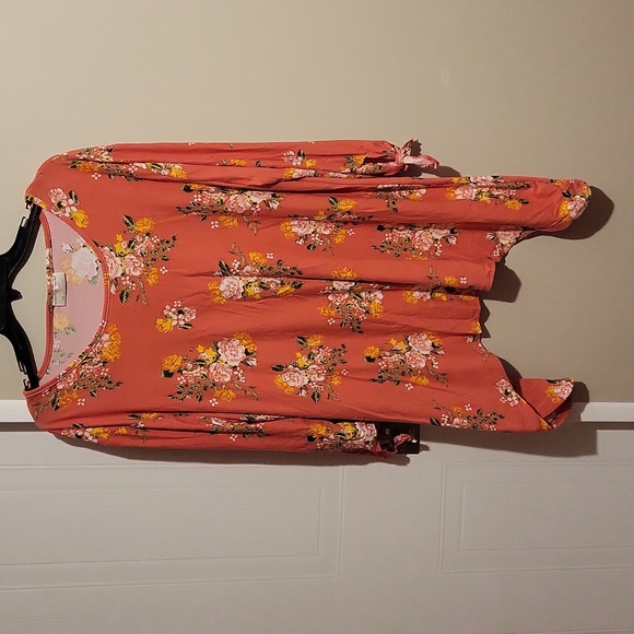 Bobbie Brooks Tops - MID SLEEVE PEACH SHIRT